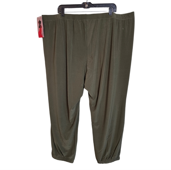 Nina Leonard Harem Pants Jogger Style Green Zipper Pockets 3X Plus - Picture 6 of 16